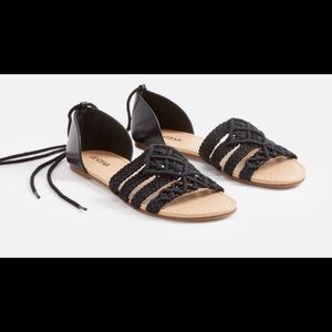 JustFab Black Flat Sandal
